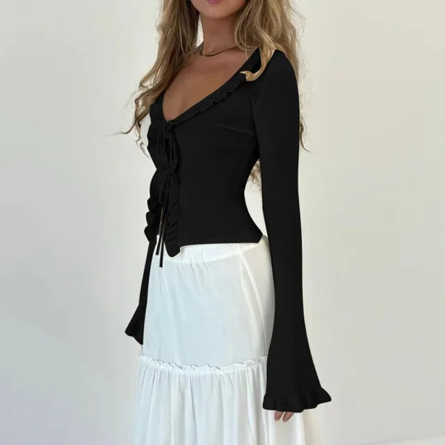 KNIT TOP - ZWART