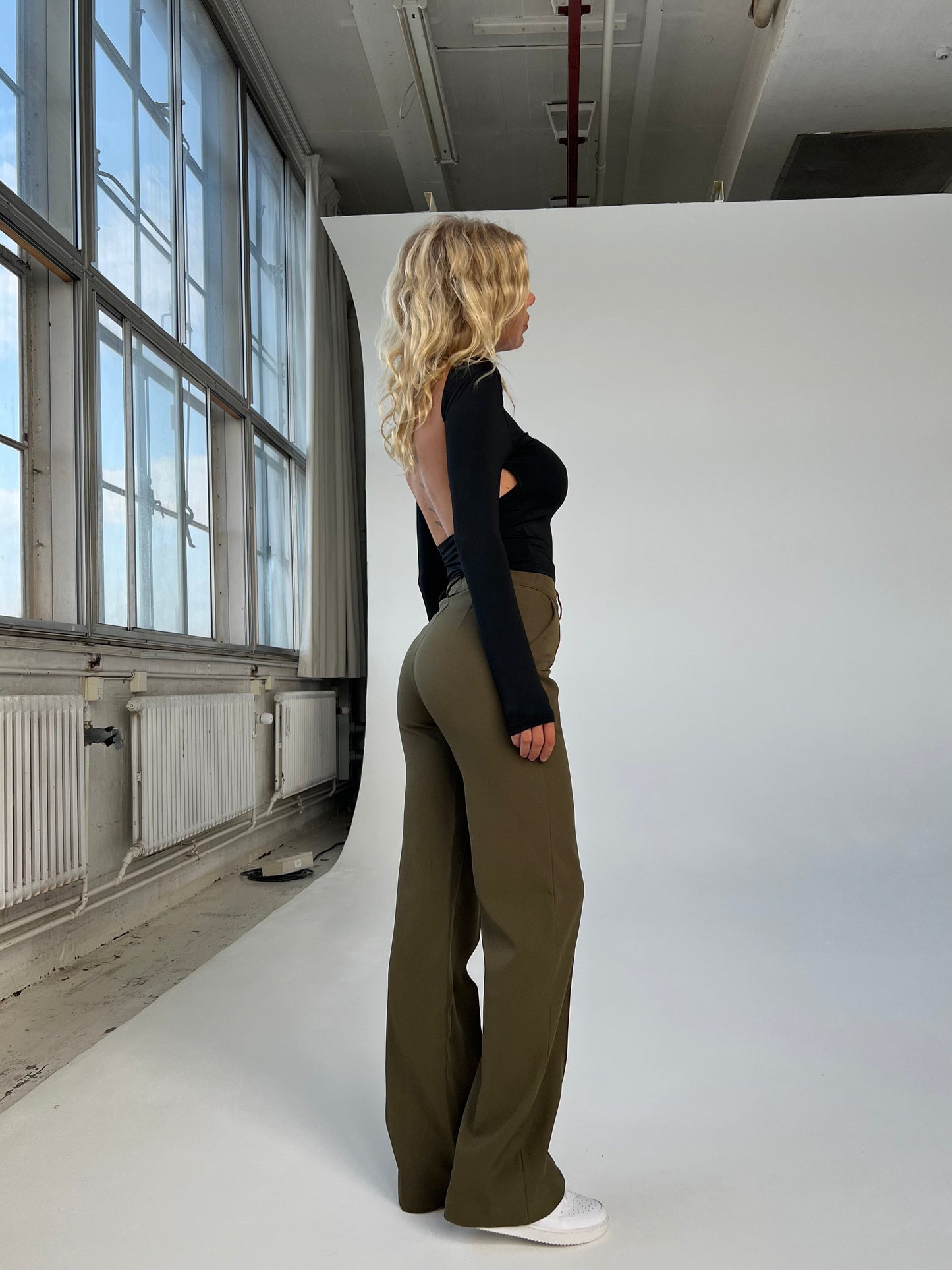 GRACE WIDE TROUSERS - GROEN