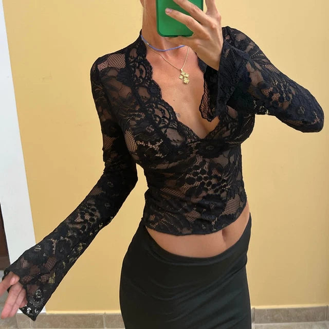 SEXY KANTEN TOP - WIT