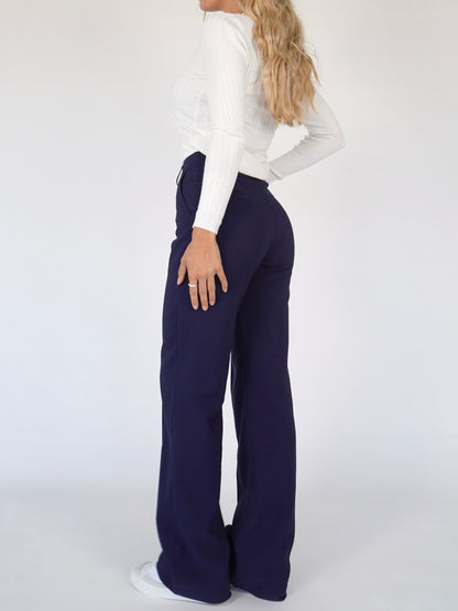 GRACE WIDE TROUSERS - BLAUW