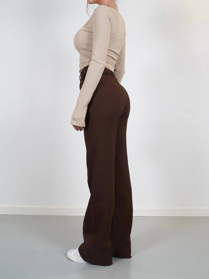 GRACE WIDE TROUSERS - BRUIN