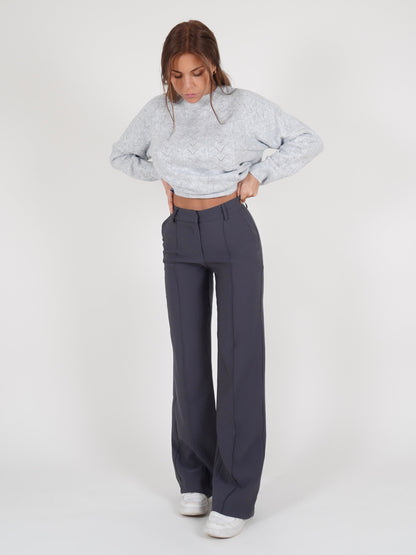 GRACE WIDE TROUSERS - GRIJS