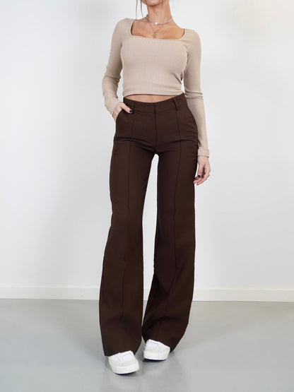GRACE WIDE TROUSERS - BRUIN